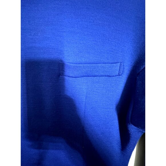 Vintage Erreuno Italian Royal Blue Wool Long Sleeve Dress Size 42 Eighties Class - Picture 3 of 6